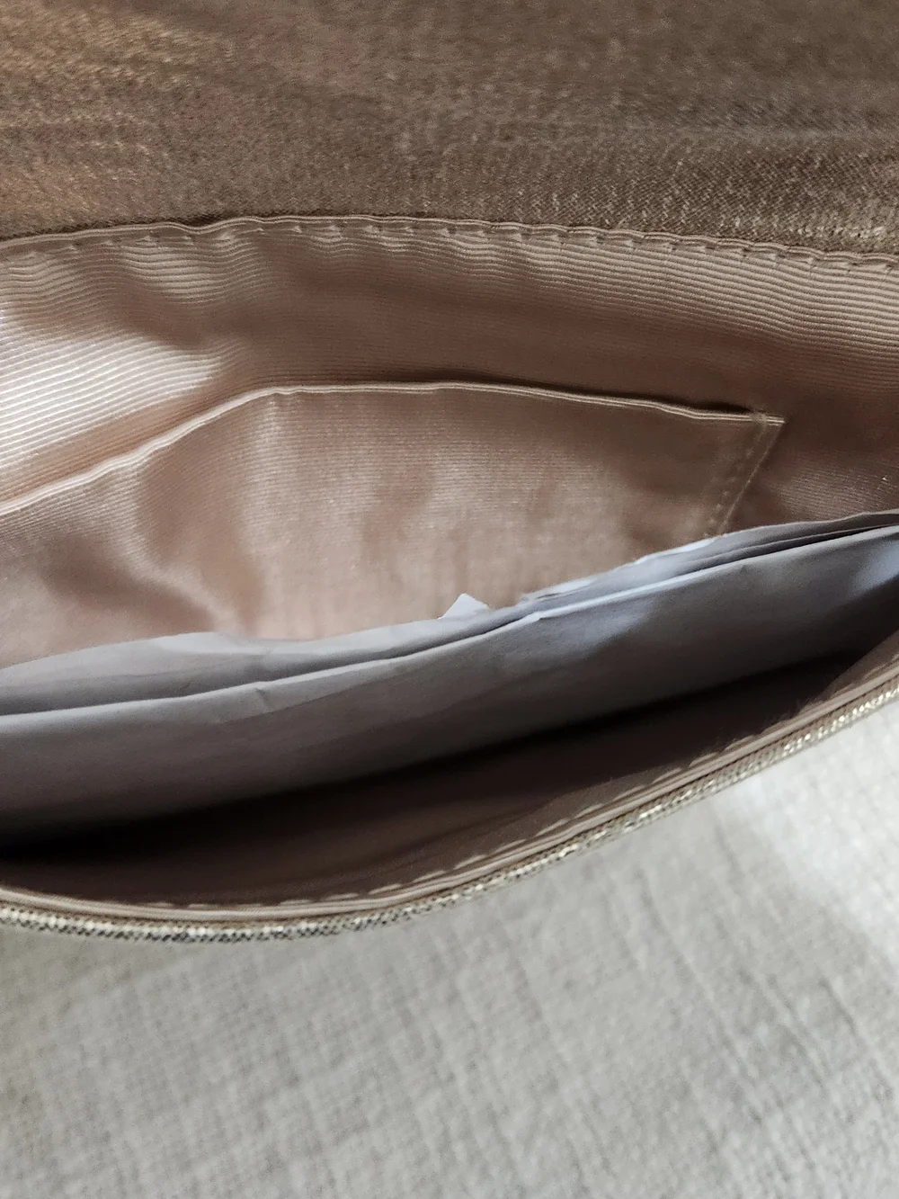 Pearl Embellished Clutch Bag in Champagne and Silver - Picture 5 of 10